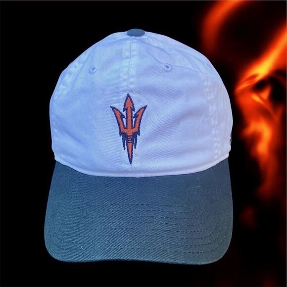NWT New Adidas Arizona State Sun Devils White Adjustable Baseball Cap/Hat OS - Picture 2 of 10